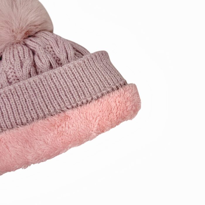 Cable Beanie with Pom - Image 2