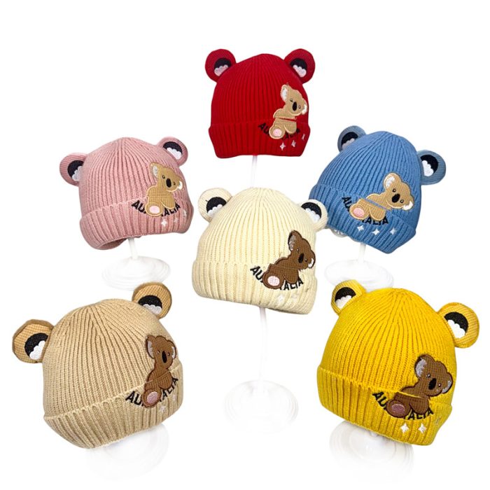 Cute Kids Koala Beanie with Lining