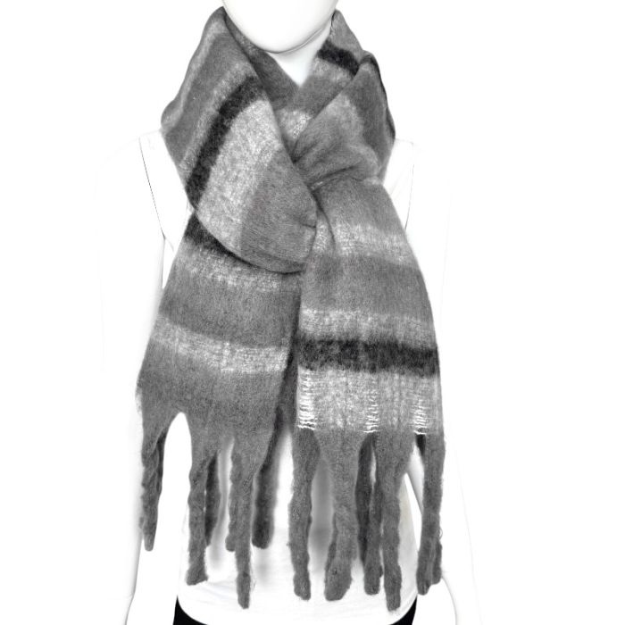 Fluffy Chunky Check  Blanket Scarf