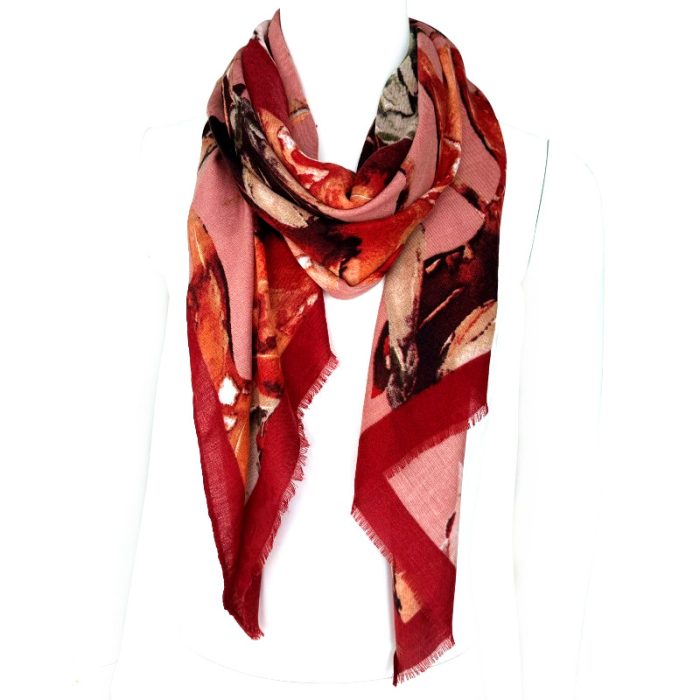 Stylish Foiled Leaf Scarf