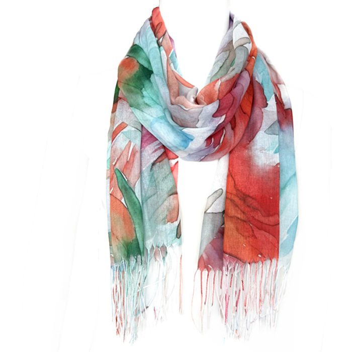 Pastel Scarf with Fringe