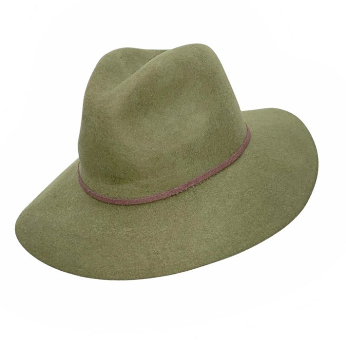 Stylish Wool Felt Fedora Hat with Suede Band Deco