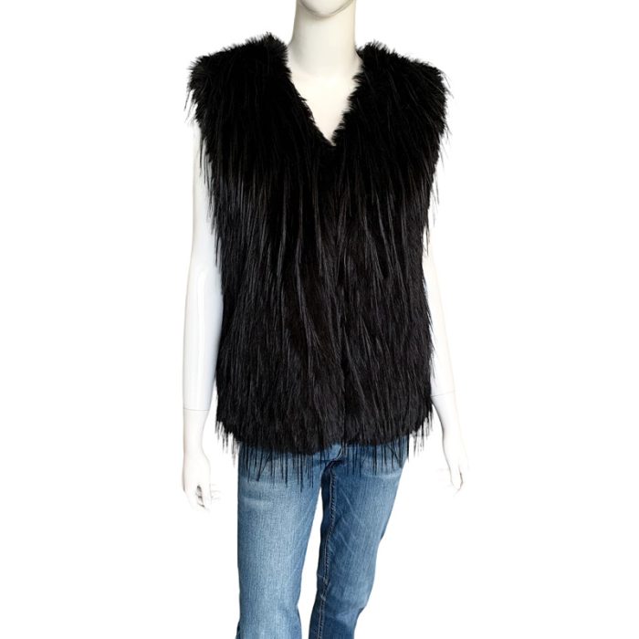 Long Fur Vest with Hiding Pockets - L/XL