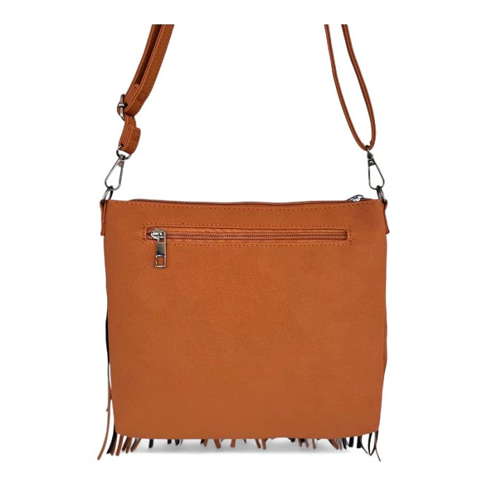 Vegan Suede Boho Fringe Crossbody Bag - Image 2