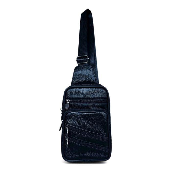 Genuine Leather Multi-Pocket Chest Bag