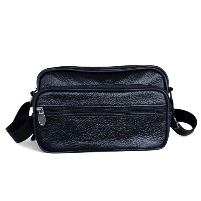 Genuine Leather Multi-Pocket Crossbody Bag