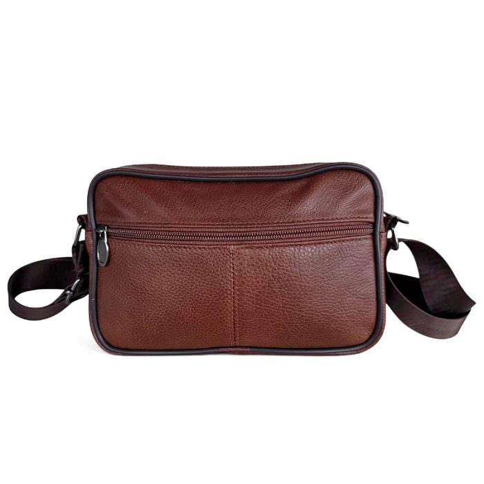 Genuine Leather Multi-Pocket Crossbody Bag - Image 2