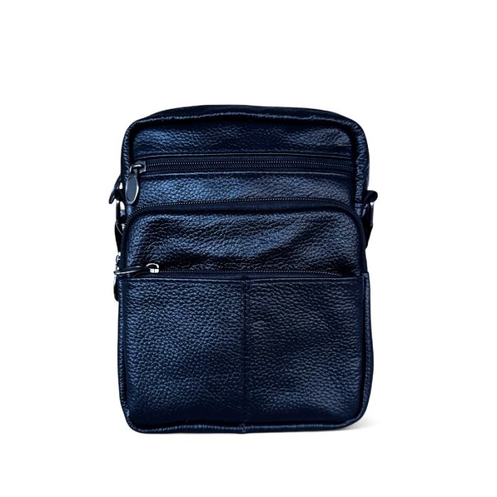 Genuine Leather Multi-Pocket Crossbody Bag