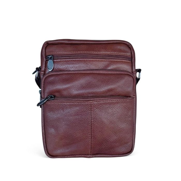 Genuine Leather Multi-Pocket Crossbody Bag
