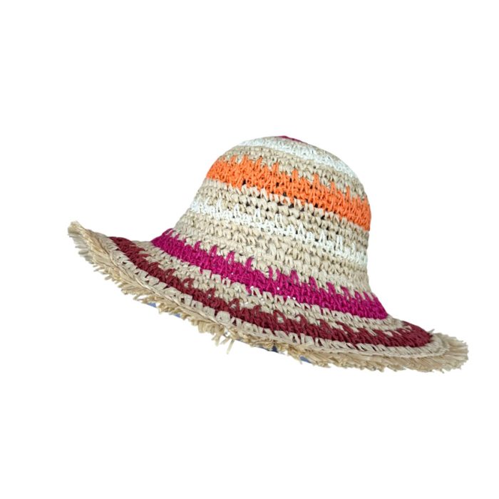 Rough Edge Wide Brim Crochet Hat