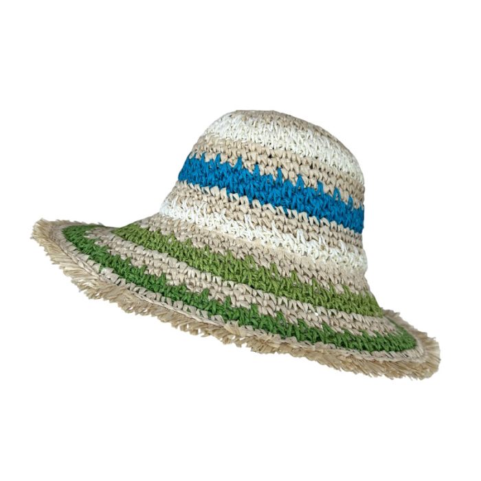 Rough Edge Wide Brim Crochet Hat