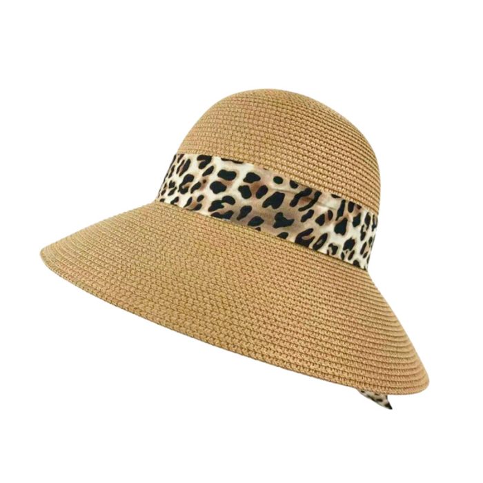 Stylish Floppy Hat with Leopard Band