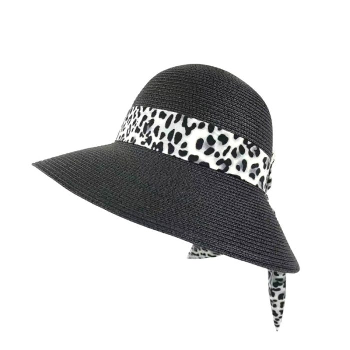 Stylish Floppy Hat with Leopard Band