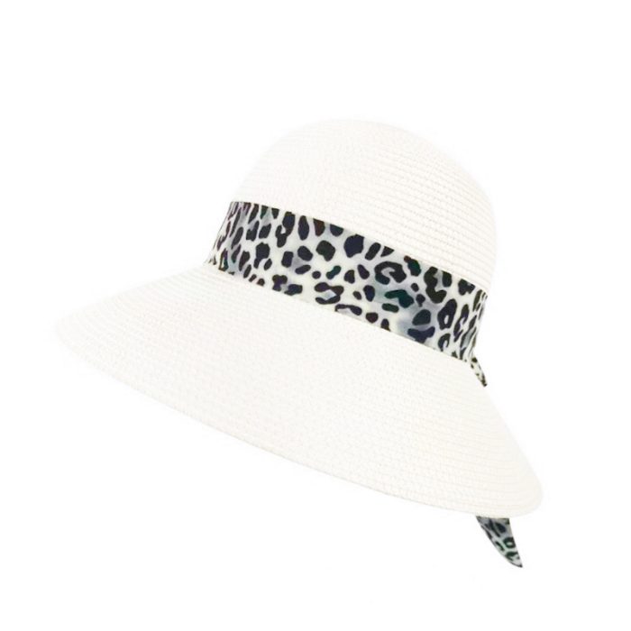 Stylish Floppy Hat with Leopard Band