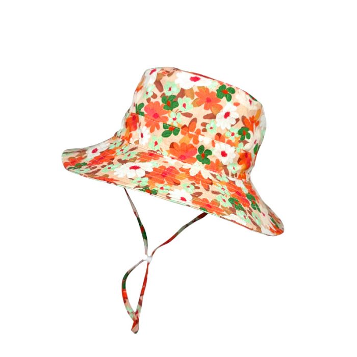 Kids Cotton Hat with Adjustable Toggle and Chin Cord