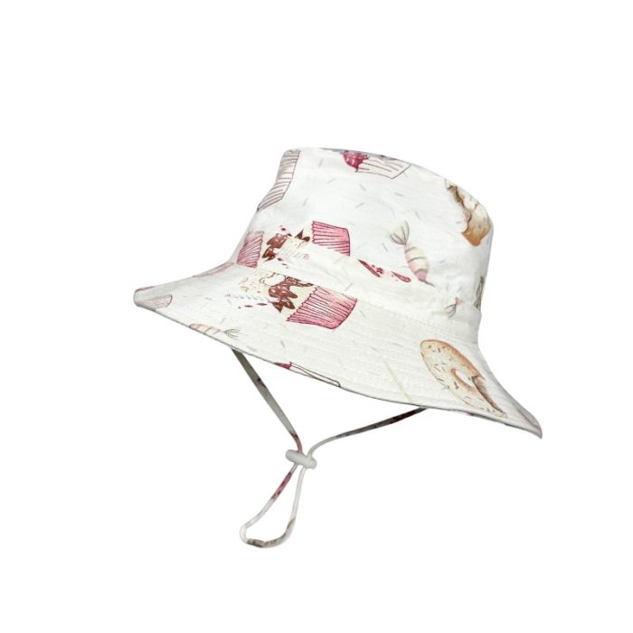 Kids Cotton Hat with Adjustable Toggle and Chin Cord