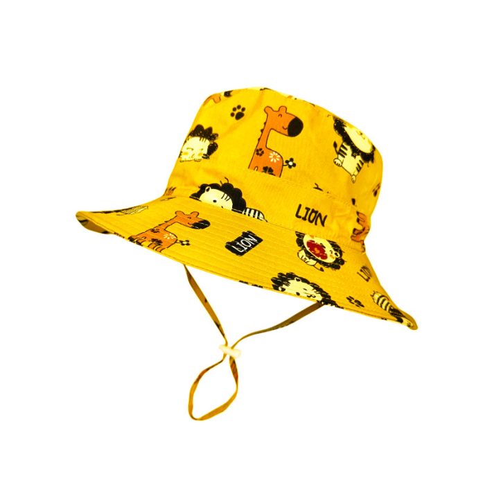 Kids Cotton Hat with Adjustable Toggle and Chin Cord