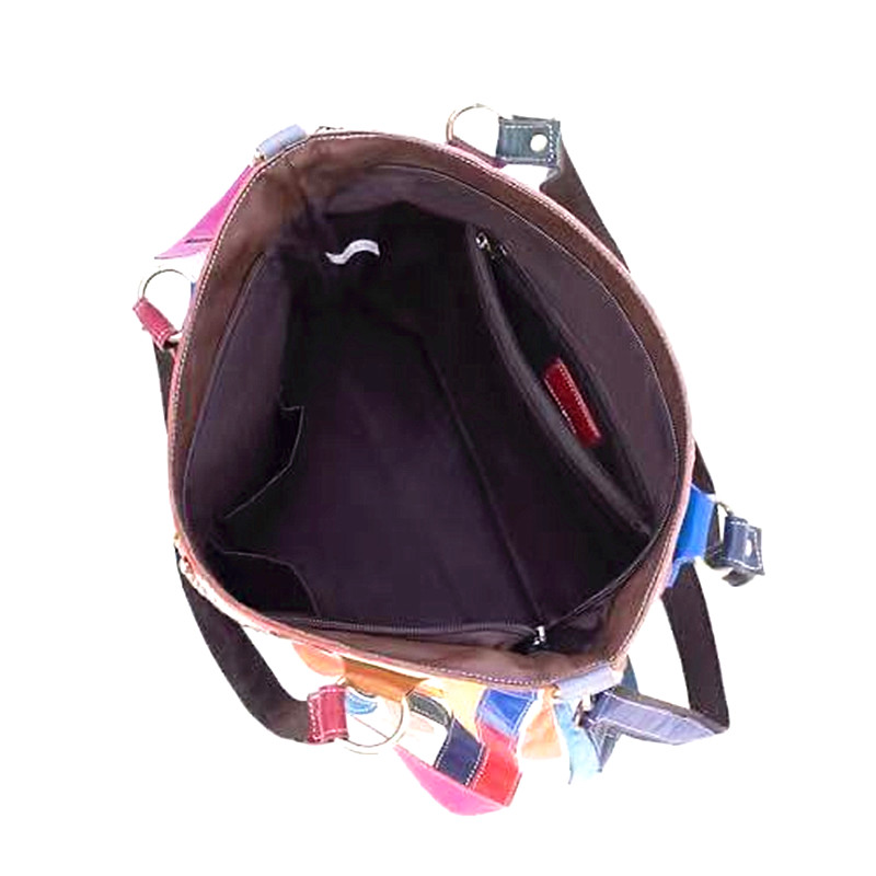 Stylish Multicolor Floral Patchwork Bag with Drawstring - Image 4