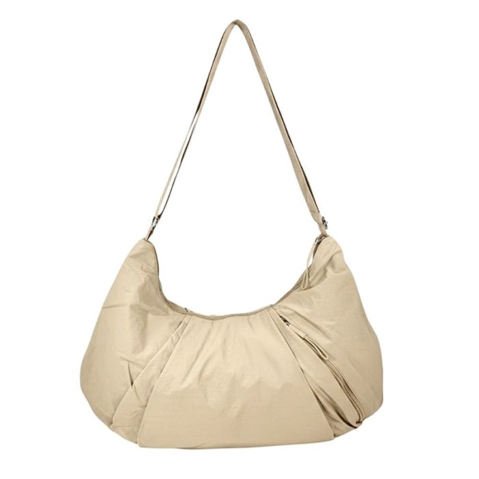Large Pleated Crescent Active Bag