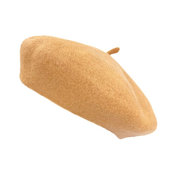 Stylish Wool Blend Beret-camel