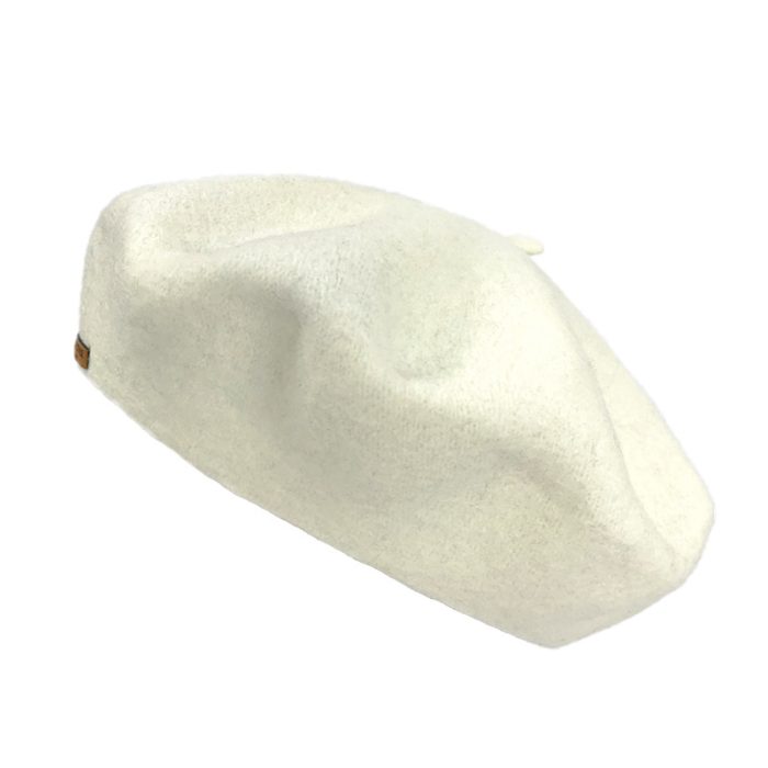 Stylish Wool Blend Beret-Cream