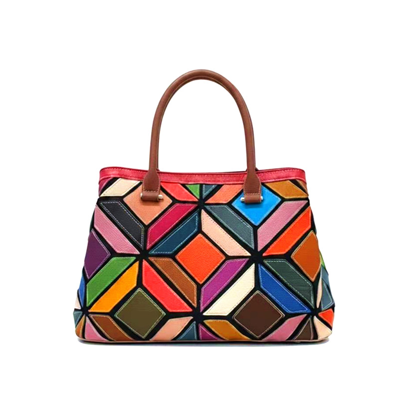 Stylish Multicolor Leather Hand Bag